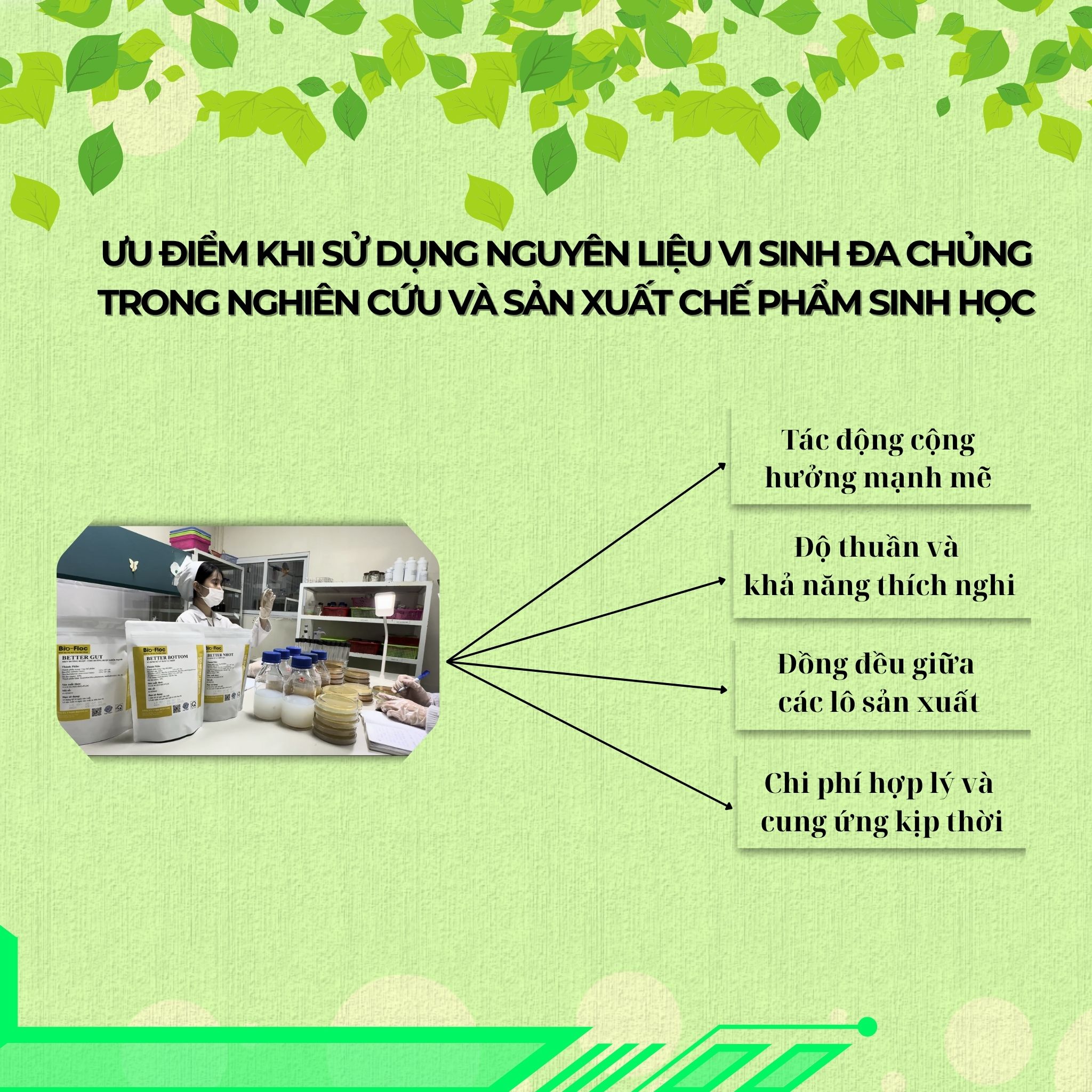 Ưu điểm khi sử dụng nguyên liệu vi sinh đa chủng