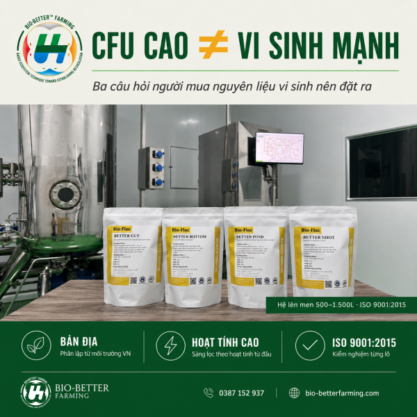 Điền: "Nguyên liệu vi sinh bản địa BBF — CFU cao không phải vi sinh mạnh"